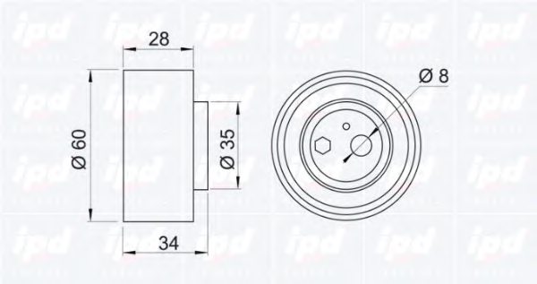 IPD 14-0552 Tensioner Pulley, timing belt